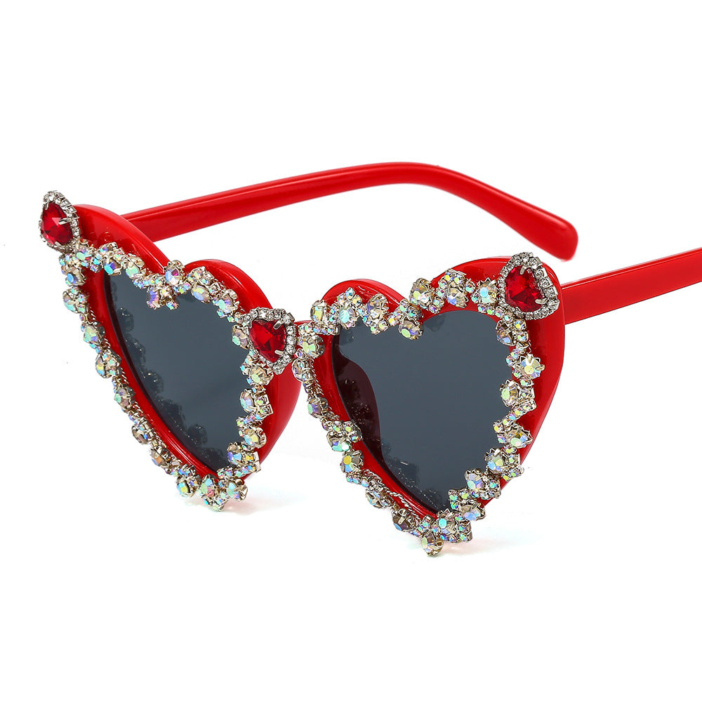 Metal Hinged Vintage Diamond Sunglasses
