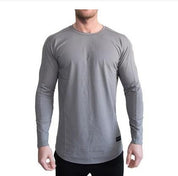 Autumn New Fitness Long Sleeve Men''s Elastic Breathable T-shirt with Pure Colour and Simple Leisure Underwear Training Suit