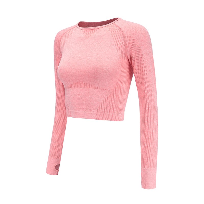 Seamless Yoga Shirts For Women Vital Seamless Long Sleeve Crop Top Thumb Hole Fitted Gym Top Shirts Workout Running Clothes