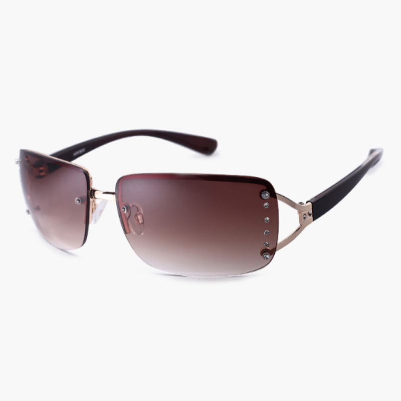 Transparent White Dot Diamond Women's Rimless Sunglasses