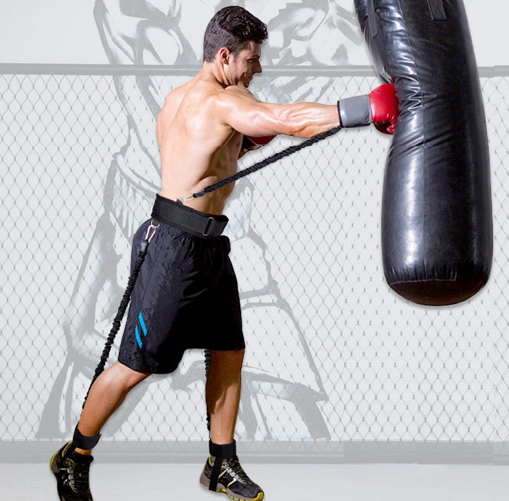 150 lbs Resistance Elastic Boxing Gloves Crossfit Training Belt Leg Strength and Agility Training Strap for Football Basketball Taekwondo