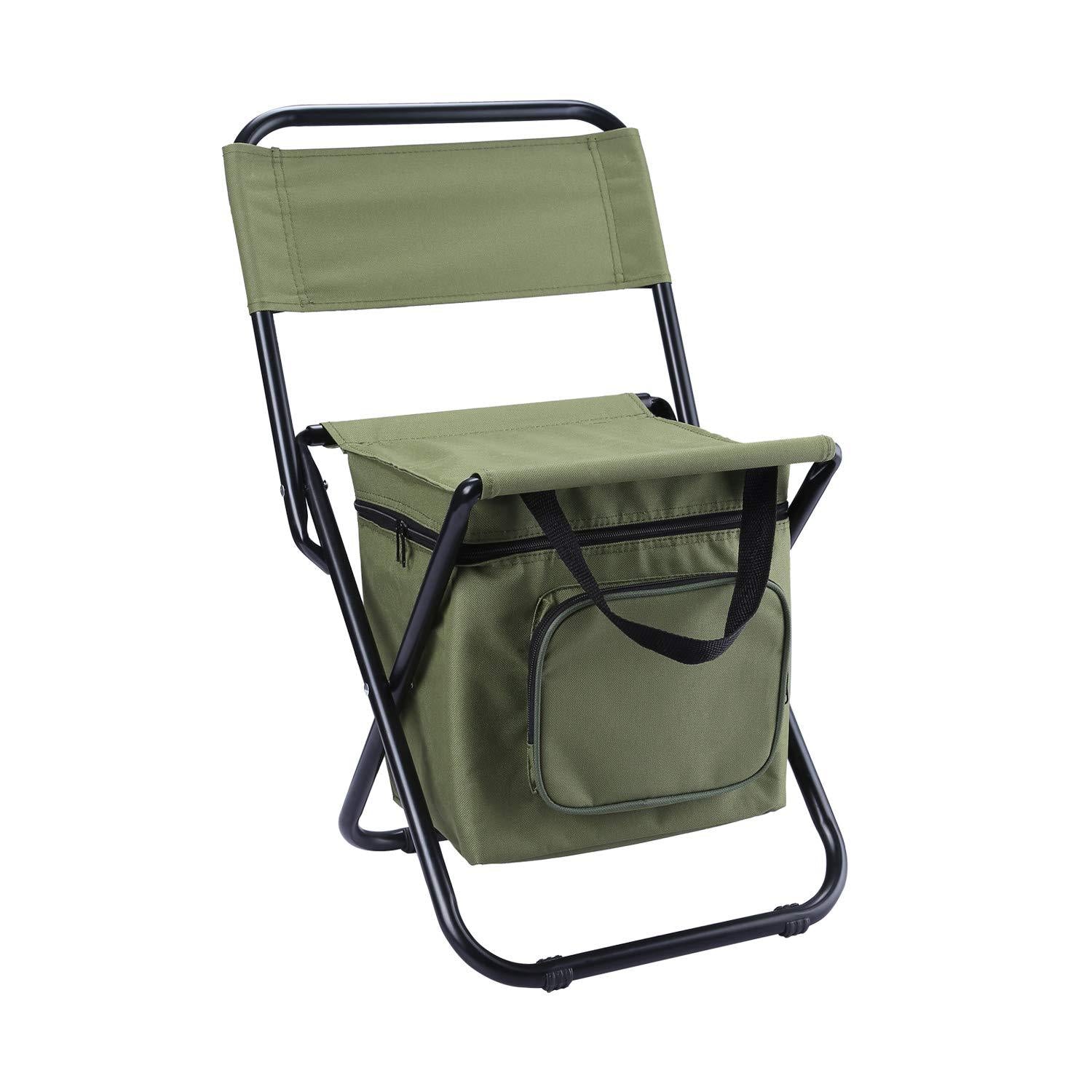Folding Fishing Chair Backpack Insulation with Cooler Bag Portable Folding Beach Chair Seat Camping Chairs Folding Stool Chair