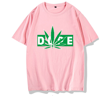 Hemp Leaf Dope Weed New Rap Trend Hip Hop T-shirt Men''s Short Sleeve Cotton Men''s Half Sleeve T-shirt