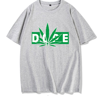 Hemp Leaf Dope Weed New Rap Trend Hip Hop T-shirt Men''s Short Sleeve Cotton Men''s Half Sleeve T-shirt