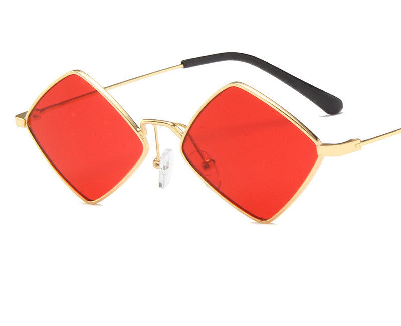 Retro Style Diamond Sunglasses Sunglasses Personality Irregular Metal Sunglasses