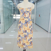 Violet Print Suspender Long Dress Dress Women