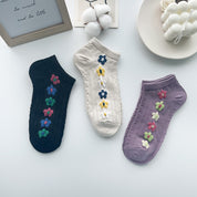 Retro Socks Shallow Mouth Flower Socks Women