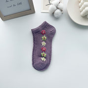 Retro Socks Shallow Mouth Flower Socks Women