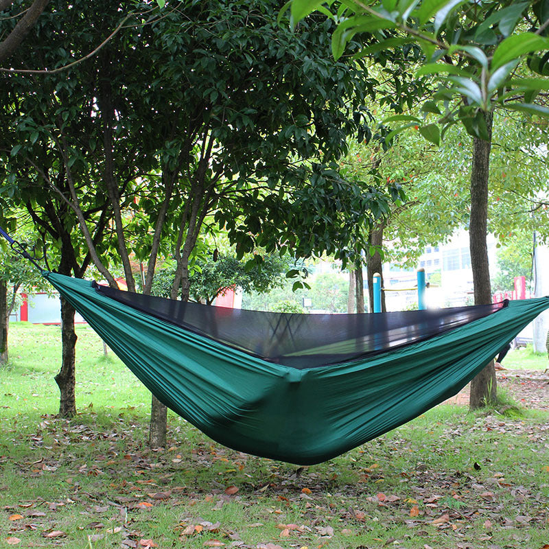 Hammock With Mosquito Net, Outdoor Parachute Cloth Encrypted Mesh Hammock