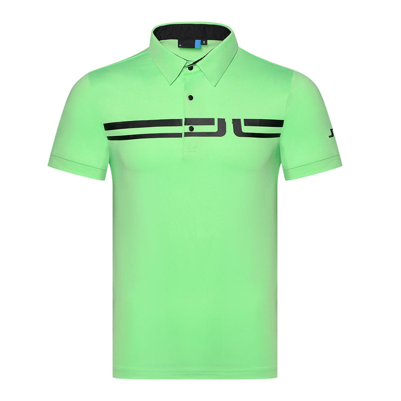 New Slim-Fit Golf Short-Sleeved Men's Shirt, Quick-Drying, Non-Iron Lapel Men's Golf Polo Shirt, Breathable
