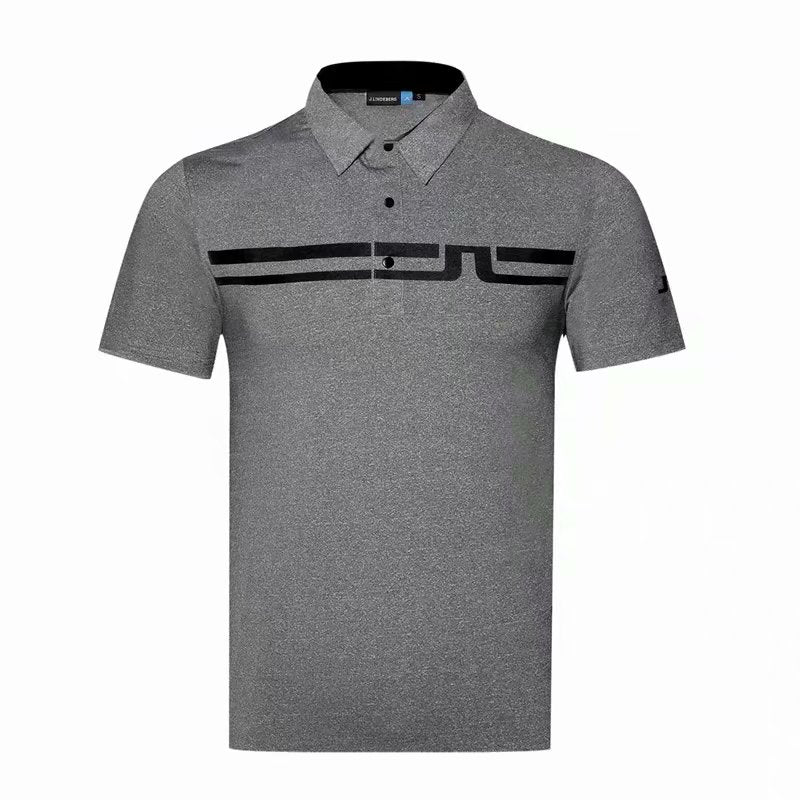 New Slim-Fit Golf Short-Sleeved Men's Shirt, Quick-Drying, Non-Iron Lapel Men's Golf Polo Shirt, Breathable
