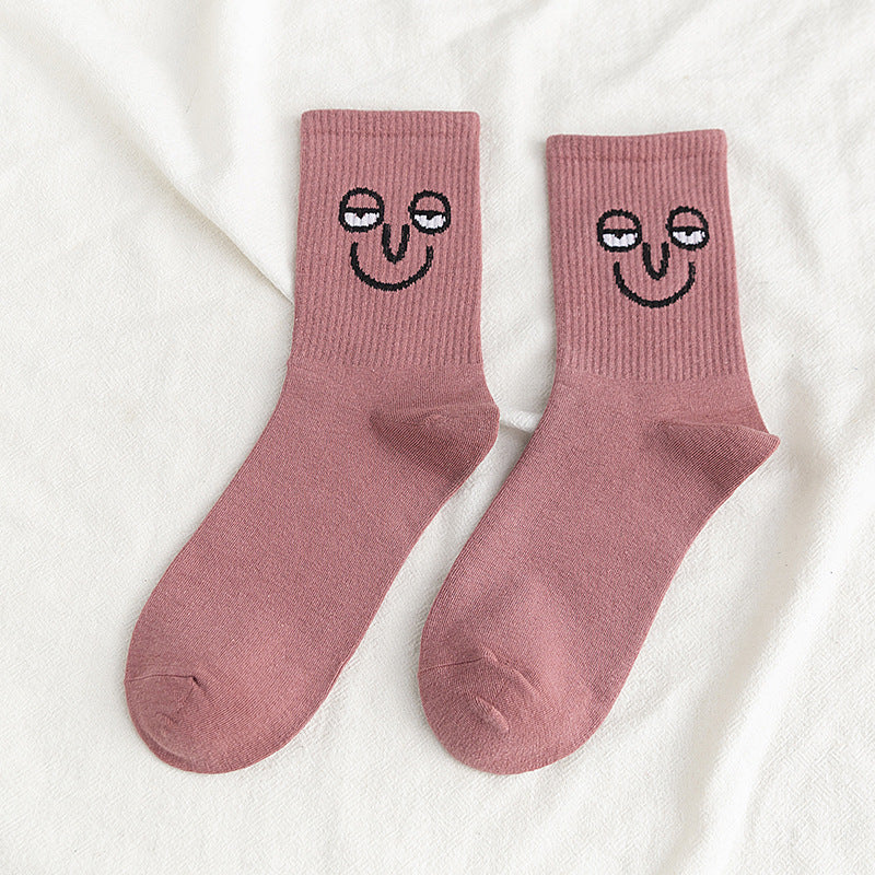 Funny expression jacquard socks