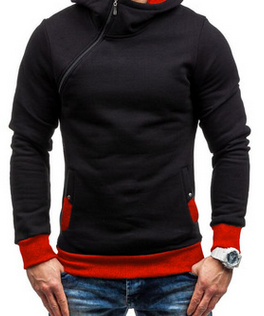 Brand Hoodie Oblique Zipper Solid Color Hoodies Men Fashion Tracksuit Male Sweatshirt Hoody Mens