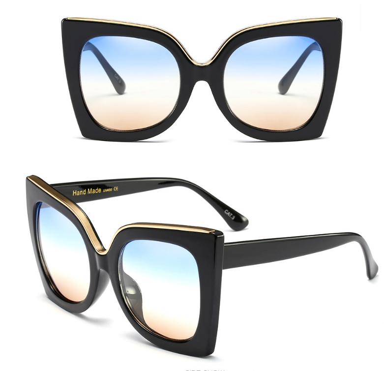 Women's Vintage Cat Eye Sunglasses Women Gradient Lens Sunglasses Glasses