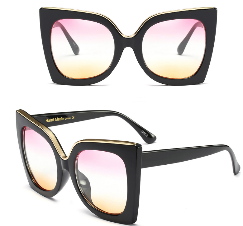 Women's Vintage Cat Eye Sunglasses Women Gradient Lens Sunglasses Glasses
