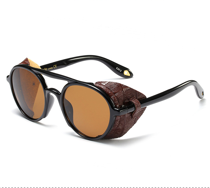 Punk sunglasses fashion leather decoration tide cool sunglasses sunglasses