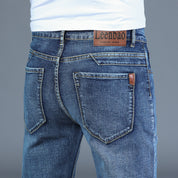 Straight slim-fit stretch jeans