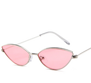 New Cute Sexy Sunglases Retro Cat Eye Sunglasses Women Metal Triangle Vintage Cateye Sun Glasses Female