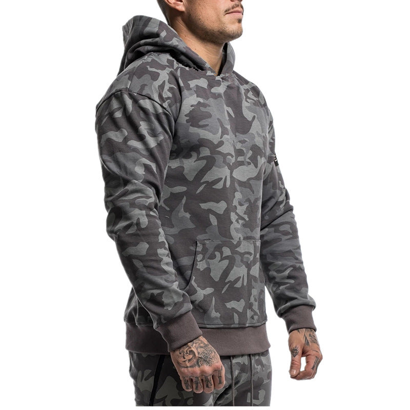 Men's Camouflage Hoodie Sportswear Gym Fitness Pullover