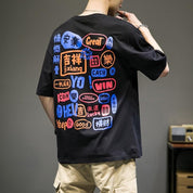 Men Manga Graphic Cotton Harajuku Graffiti Tees Fashion Tops T-shirt