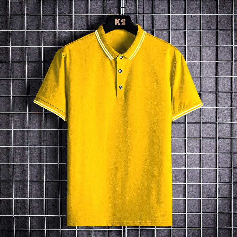 Wheat Polo Shirt Men's Business Simplicity Gentleman British Short-sleeved Lapel T-shirt Polo Shirt Men's Summer