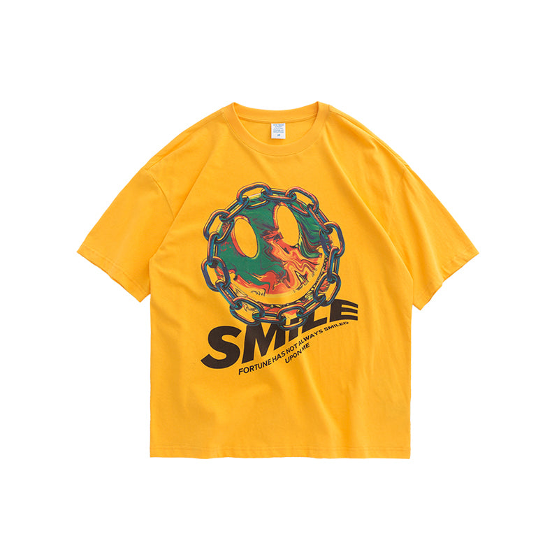 Smiley printed short-sleeved T-shirt men