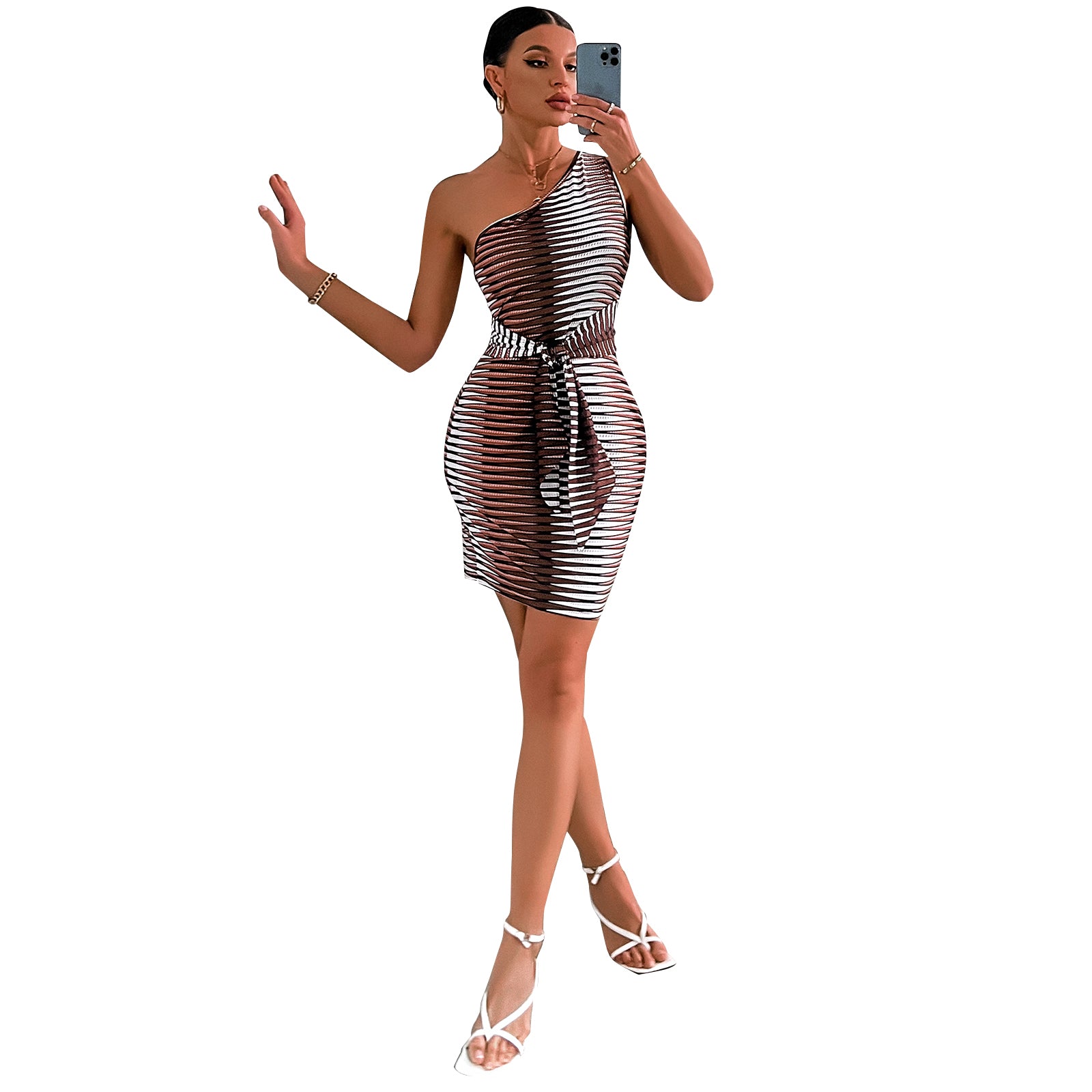 Women's Striped Print Sexy Dress Women