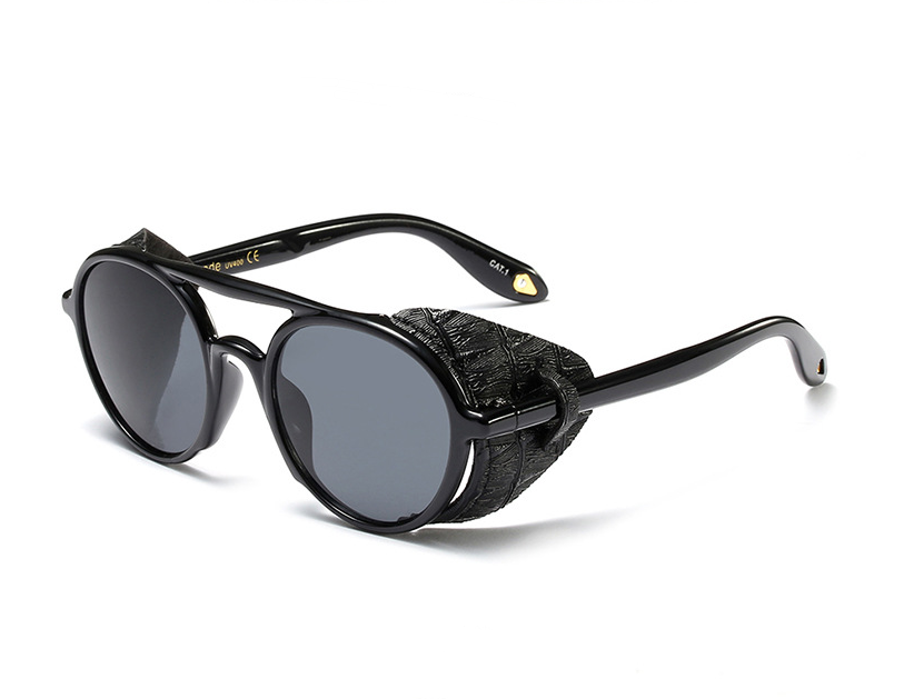 Punk sunglasses fashion leather decoration tide cool sunglasses sunglasses