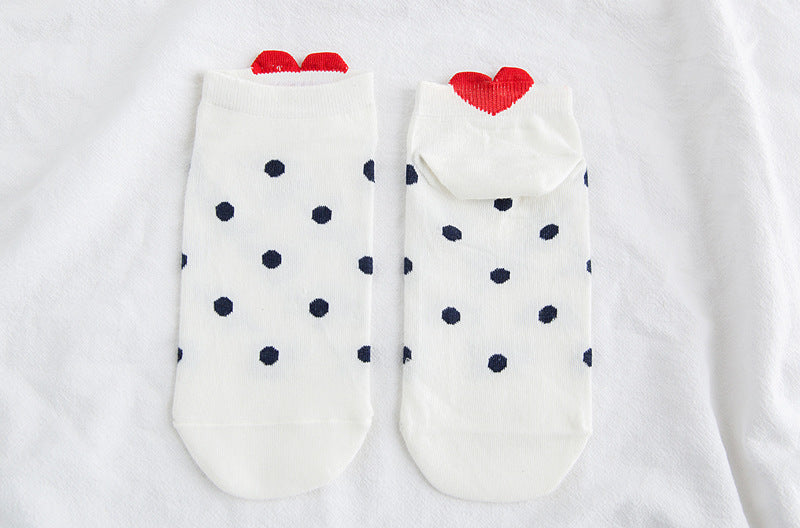 Sweet Trend New Ankle Three-dimensional Love Women's Socks