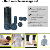 Fascia Massage Foam Rollers Fitness Balls Set EPP High Density Double Lacrosse Ball Yoga Column Deep Muscle Tissue Training