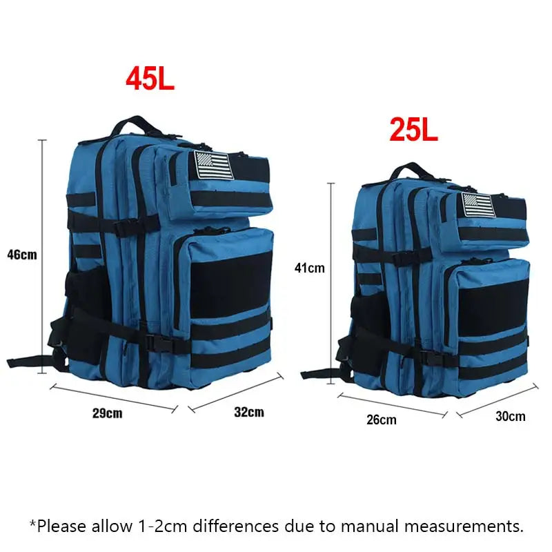 25L 45L Military Tactical Backpack Outdoor Training Gym Bag Hiking Camping Travel Rucksack Army 3D Trekking Molle Knapsack X287A