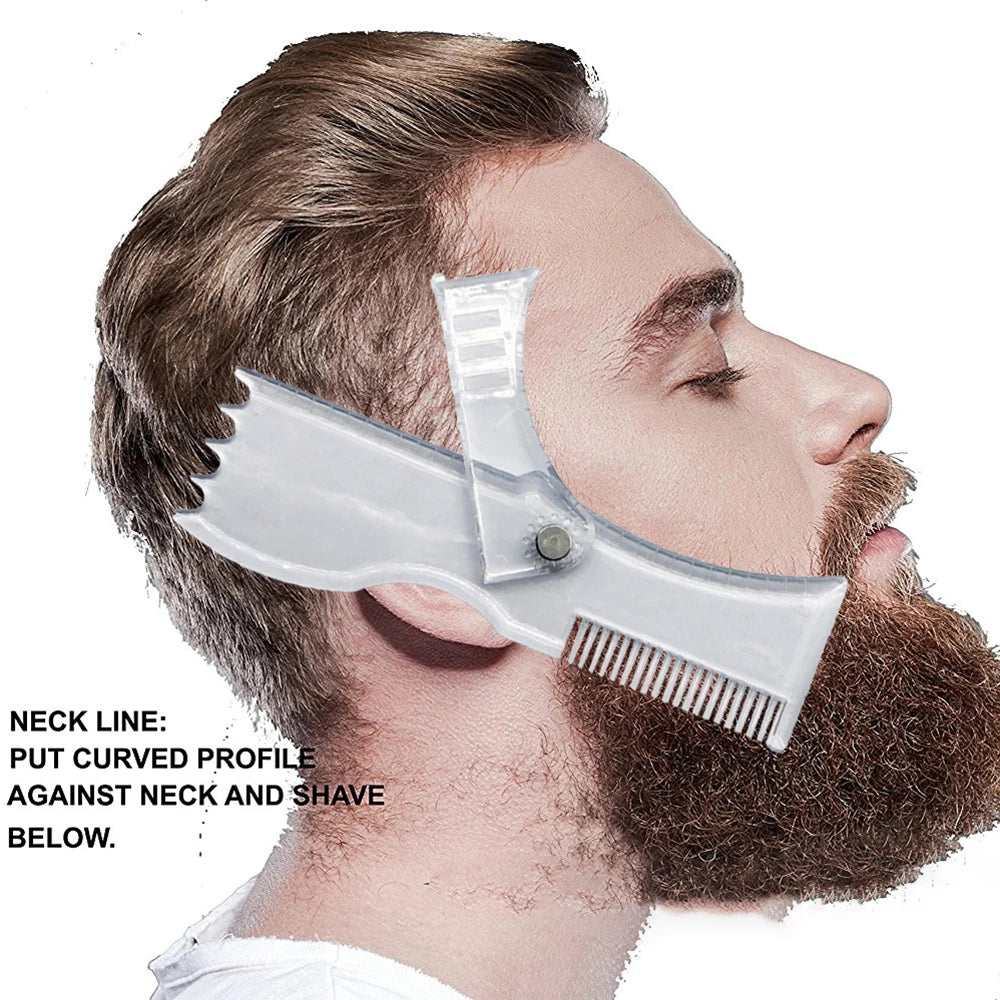 5 In 1 Men Beard Modeling Ruler Shaping Styling Template Comb Rotatable Men'S Beauty Tool For Hair Trimming Moustache Barber