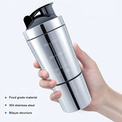 New Stainless Steel Cup Vacuum Mixer Outdoor Drink Kettle Detachable Double Layer Whey Protein Powder Sports Shaker Water Bottle