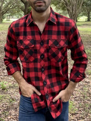 2023 New Men's Plaid Flannel Shirt Spring Autumn Male Regular Fit Casual Long-Sleeved Shirts For (USA SIZE S M L XL 2XL)