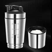 New Stainless Steel Cup Vacuum Mixer Outdoor Drink Kettle Detachable Double Layer Whey Protein Powder Sports Shaker Water Bottle