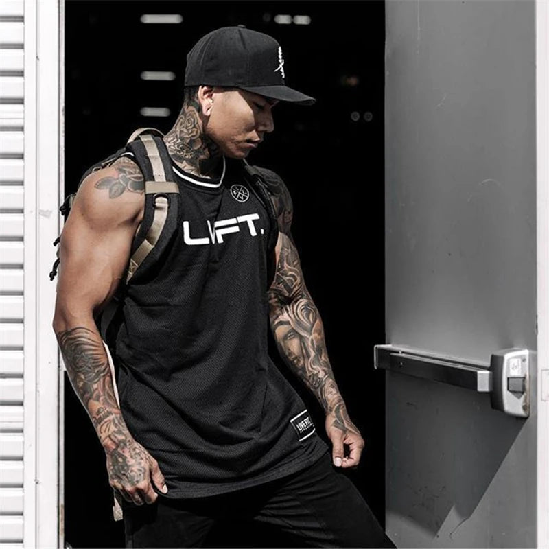 Brand Gym Workout Men Tank Tops Patchwork Fitness Sleeveless Shirt Stringer Mens Bodybuilding Men Sportswear Vest Muscle Singlet