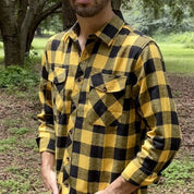 2023 New Men's Plaid Flannel Shirt Spring Autumn Male Regular Fit Casual Long-Sleeved Shirts For (USA SIZE S M L XL 2XL)