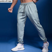 BINTUOSHI New Sport Pants Men Running Pants With Zipper Pockets Soccer Training Sports Trousers Joggings Fitness Sweatpants