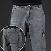 Spring And Autumn Japanese Style Workwear Multi-pocket Jeans