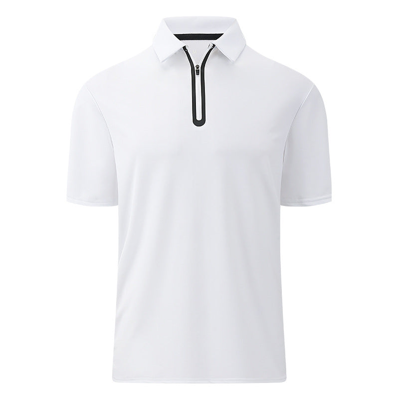 Polo Shirt Men's Short-sleeved Zipper Golf Sports