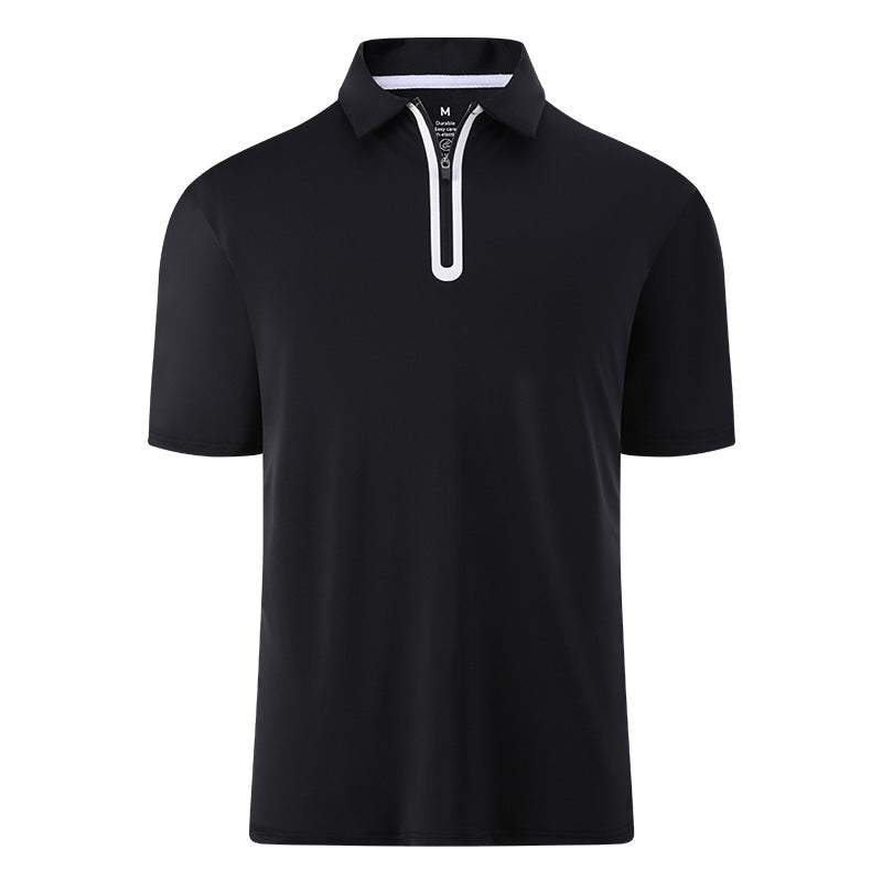 Polo Shirt Men's Short-sleeved Zipper Golf Sports