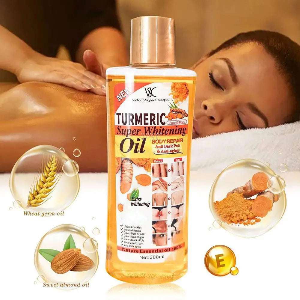Turmeric Essential Oil Facial Body Massage Moisturizing Diffuser Aromatherapy Face Body Care Anti Aging Remove Dark Spot 200ml