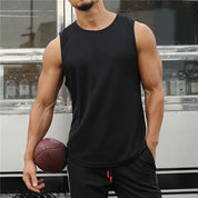 Men's Summer Quick Drying Gym Shirt Street Sleeveless T-Shirts For Men Tank Tops Workout Fitness Singlets Sport Vest Clothing