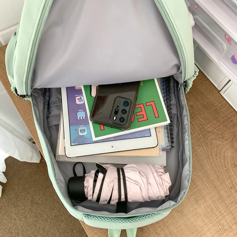 New Female Fashion Lady High Capacity Waterproof College Backpack Trendy Girls Laptop School Bags Cute Girl Travel Book Bag
