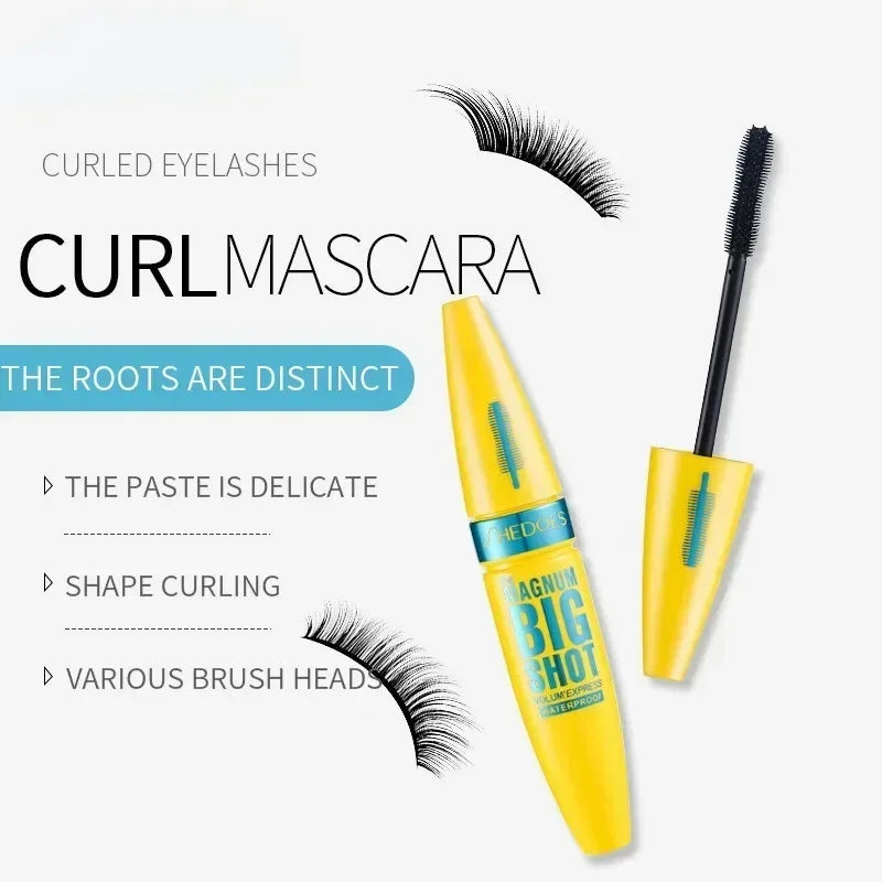 1 PCS Eyelash Mascara Waterproof Mascara Thick Fiber Long Curl Silicone Brush Mascara  Makeup Kit Long Lasting Natural Curling