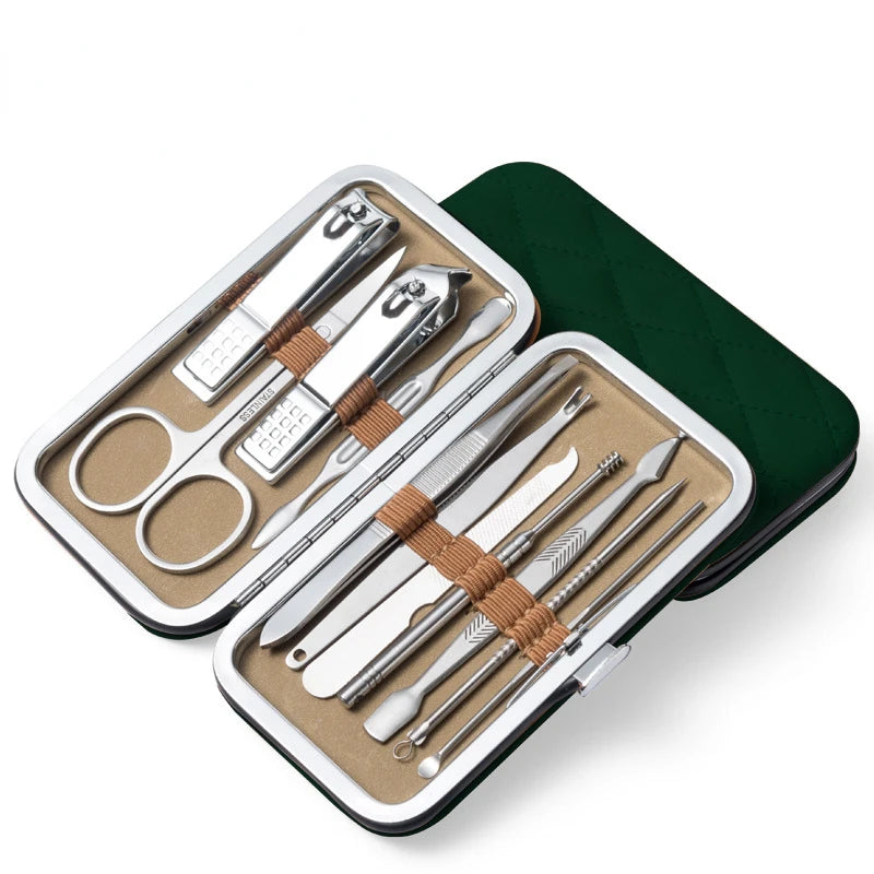 Xiaomi Youpin 8-19PCS Nail Clipper Set Stainless Steel Manicure Cutter Trimmer Ear Spoon Nail Clipper Grooming Tool Storage Box