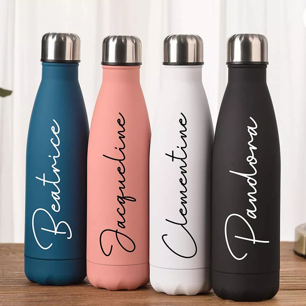 Personalized Water Bottle Custom Insulated Bottle Sports Water Bottle Hot Cold Thermos Wedding Gifts Bridesmaid Tumblers
