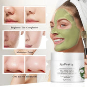 Green Tea Tree Clay Mask Facial Cleans Cream Black Dots Blackheads Remove Mask Against Acne Treatment Cream Sleep Mask Skin Care