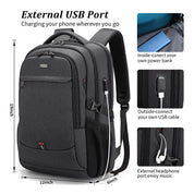 Laptop Backpack For Men 17.3''Large Capacity Backpack USB Port Bag Business Backpack Oxford Wear-resistant Waterproof Travel Bag