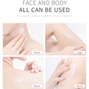 Spf50 Sakura Sunscreen Cream Face Protector Solar Sun Blocker Isolation Lotion Moisturizer Korean Sunscreen